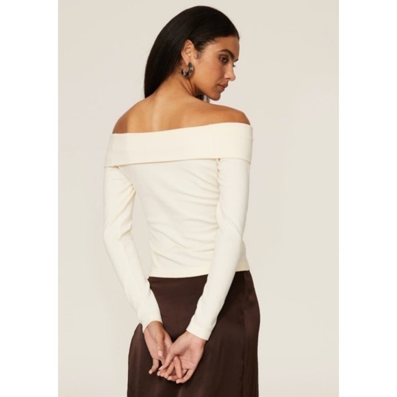 Peter Som Off the Shoulder Crop Sweater - Picture 3 of 10